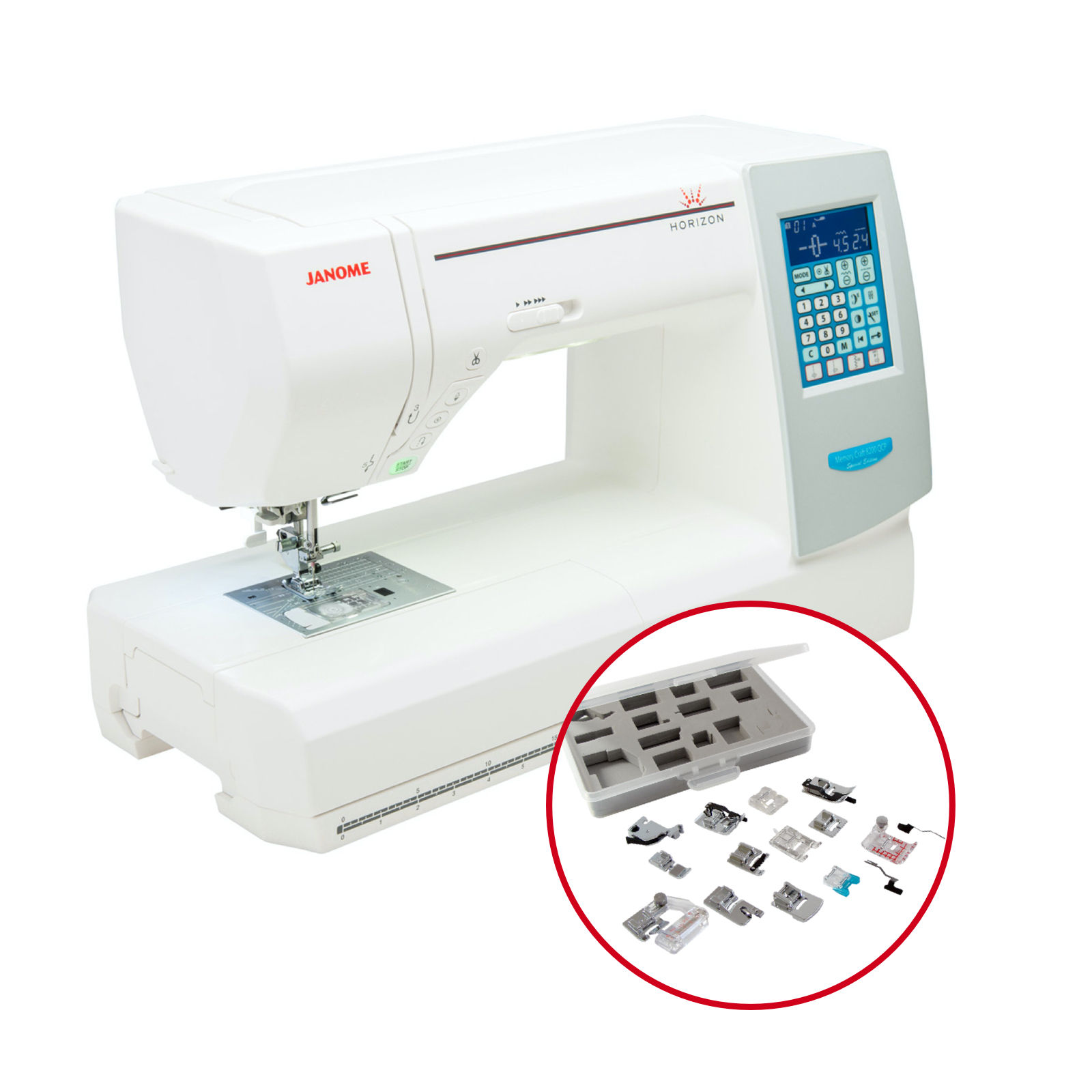 Janome Horizon Memory Craft MC8200QCP Sewing Machine The Ultimate Feet  Set Sew Much Easier