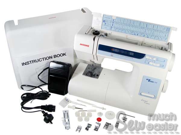 New Home by Janome Sewing Machine MY EXCEL 15S & Case, Foot Pedal, & Access