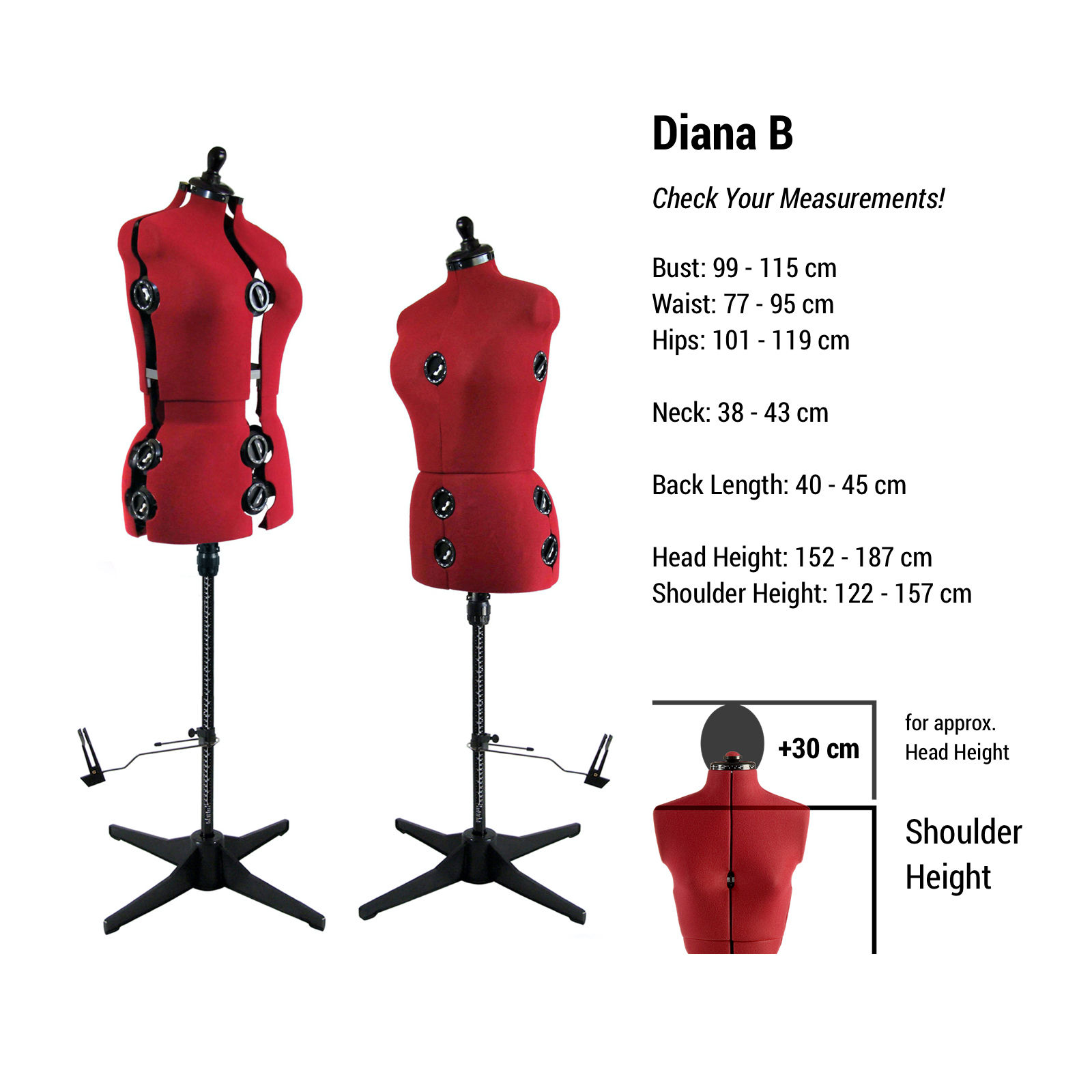 Female Adjustable Mannequin Dress Form Full Body Stand Medium Precise Sewing New 