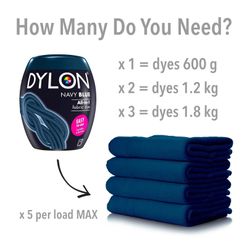 DYLON Washing Machine Fabric Dye Pod for Clothes & Soft Furnishings, 350g –  Navy Blue : : Grocery