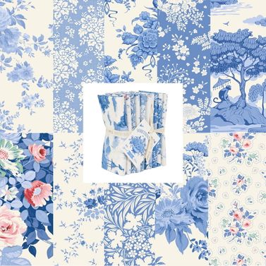 Tilda Fabric - Something Blue (Light) Fat Quarter 1/4 Bundle
