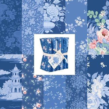 Tilda Fabric - Something Blue (Dark) Fat Quarter 1/4 Bundle
