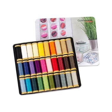 Gutermann 100% Mercerised Cotton Sewing Thread Box - 30 Reels