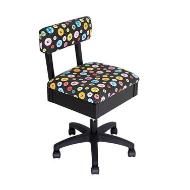 Horn Sewing Chair - Buttons Design - Height Adjustable by Gaslift / Hydraulic