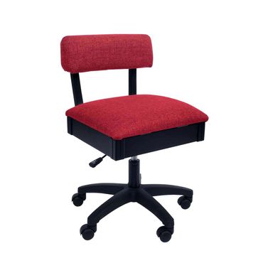 Horn Sewing Chair - Rose Red - Height Adjustable by Gaslift / Hydraulic