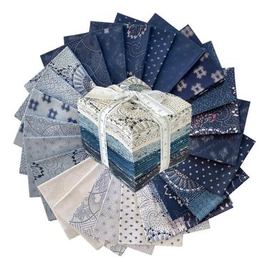 Moda Japanese Fabric Indigo Blooming by Debbie Maddy - Fat Quarter Bundle