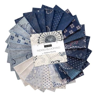 Moda Japanese Fabric Indigo Blooming by Debbie Maddy - Charm Pack