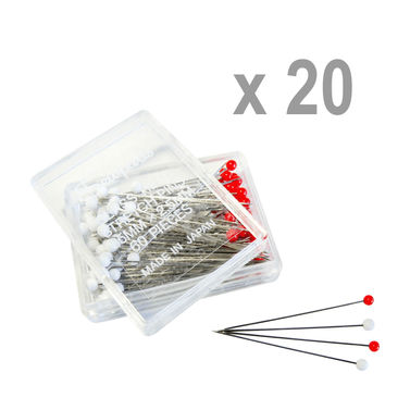 Glass Head Ball-Point Stretch Pins (also for Silk & Lace) 35mm x 20 boxes