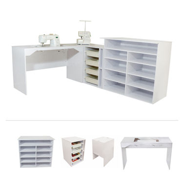 Elements by TailorMade - Sewing Machine Cabinet Trio + Cutting Table