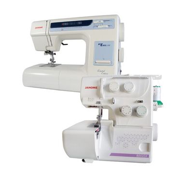 Janome My Excel 18W Sewing Machine + 8002DX Overlocker Package Deal