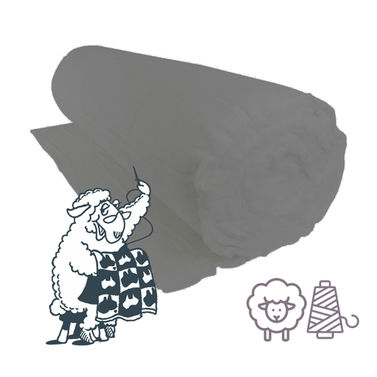 Matilda's Own Wool Poly Batting Charcoal - Whole Roll 30m