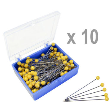 Stainless Steel Extra Long Quilting Pins 47mm x 1000 (10 packs)