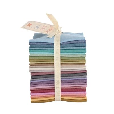 Tilda Fabric - Chambray Basic Fat Eighth 1/8 Bundle Basic Blenders