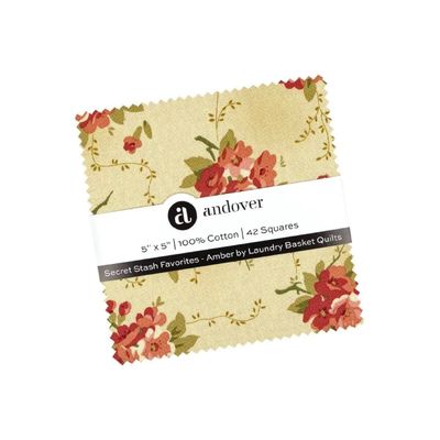 Amber Secret Stash Favourites Charm Pack - by Laundry Basket Quilts for Andover Fabrics