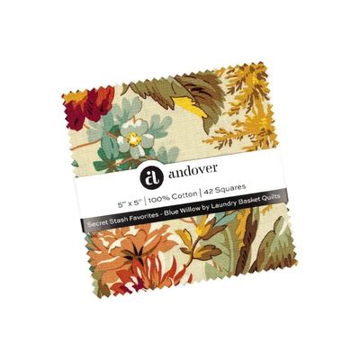 Blue Willow Secret Stash Favourites Charm Pack - by Laundry Basket Quilts for Andover Fabrics