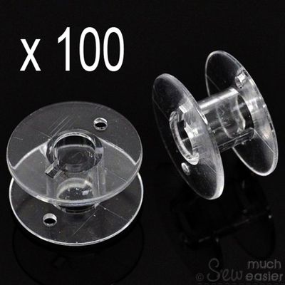 Pack of 100 Empty Plastic Bobbins