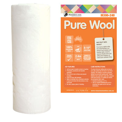 Matilda's Own 100% Wool Batting (240cm Width) - Whole Roll 30m