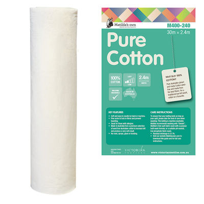Matilda's Own 100% Cotton Batting (240cm Width) - Whole Roll 30m