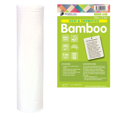 Matilda's Own 100% Bamboo Batting (240cm Width) - Whole Roll 30m