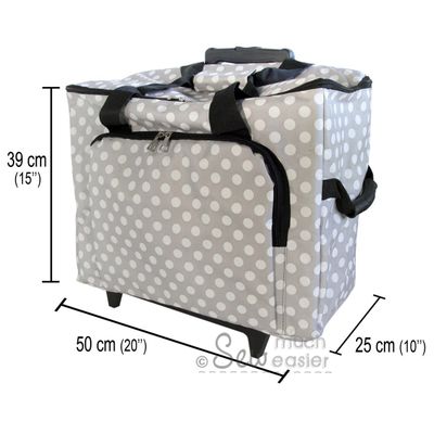 Polka Dot Sewing Machine Trolley Bag - Grey