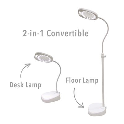 Triumph Arch LED Magnifier Lamp - 2-in-1 Floor & Desk Light with Tray