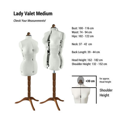 Adjustoform Lady Valet Mannequin Medium Size 14 - 20 in Natural