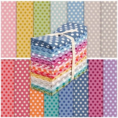Tilda Fabric - Medium Dots Fat Quarter 1/4 Bundle Basic Blenders