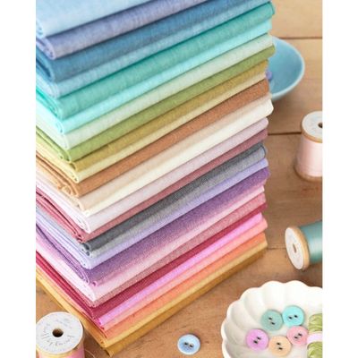 Tilda Fabric - Chambray Basic Fat Eighth 1/8 Bundle Basic Blenders