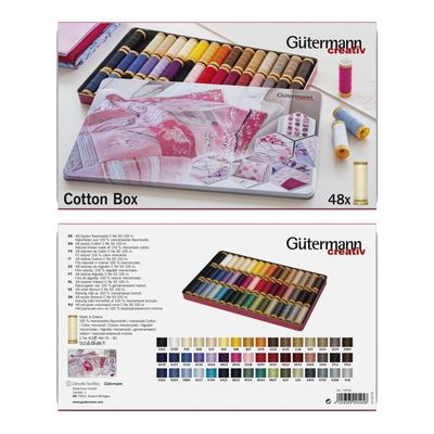 Gutermann 100% Mercerised Cotton Sewing Thread Box - 48 Reels