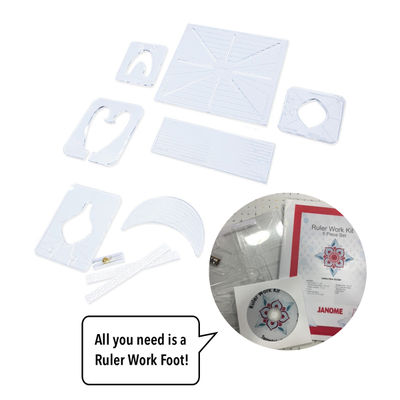 Janome Ruler Work Kit (RWK001) Quilting Templates for Ruler Work Foot