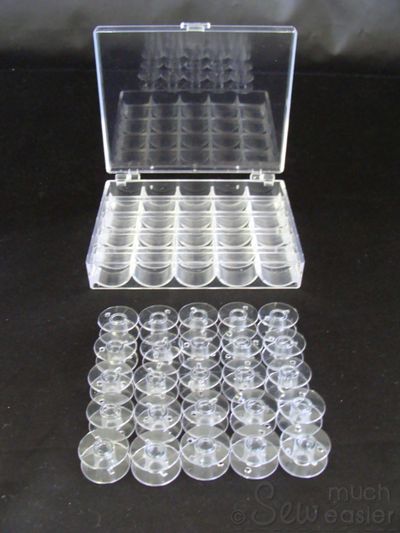 25-compartment Bobbin Storage Box With 25pcs Colored Plastic