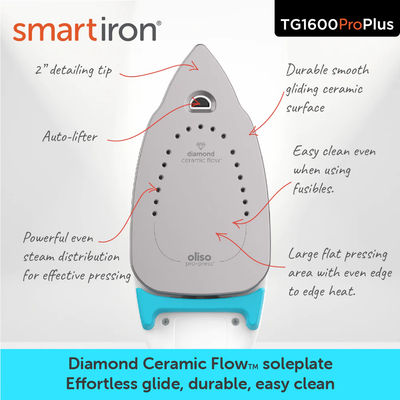 Oliso Smart Iron (TG1600 ProPlus for Australia and NZ) Turquoise Blue