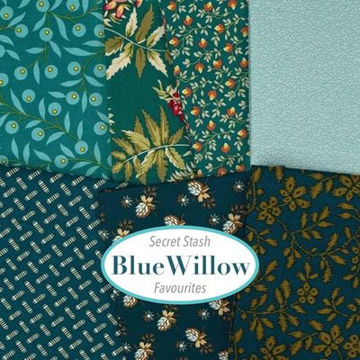 Blue Willow Secret Stash Favourites Charm Pack - by Laundry Basket Quilts for Andover Fabrics