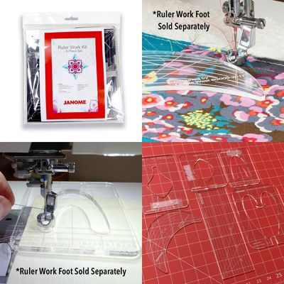 Janome Ruler Work Kit (RWK001) Quilting Templates for Ruler Work Foot