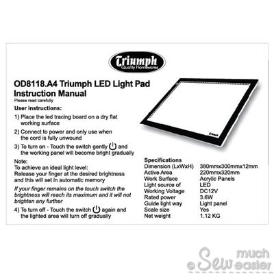 Triumph LED Light Pad A4 for Tracing & Diamond Painting