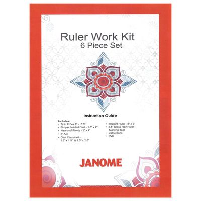 Janome Ruler Work Kit (RWK001) Quilting Templates for Ruler Work Foot