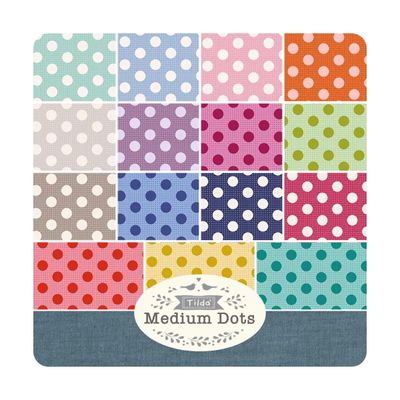 Tilda Fabric - Medium Dots Fat Quarter 1/4 Bundle Basic Blenders