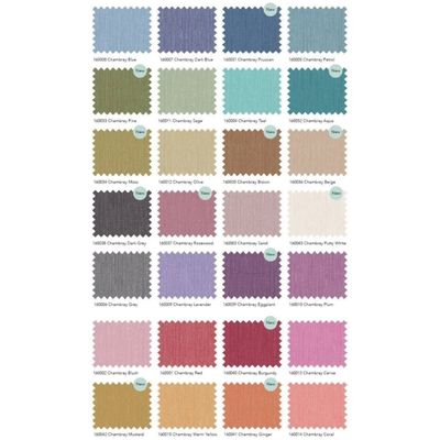 Tilda Fabric - Chambray Basic Fat Eighth 1/8 Bundle Basic Blenders