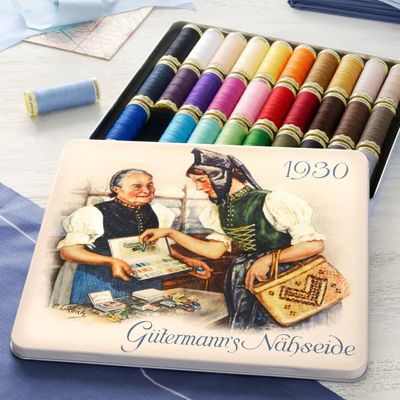 Gutermann Sew-All Polyester Sewing Thread in Nostalgic Box - 30 Reels