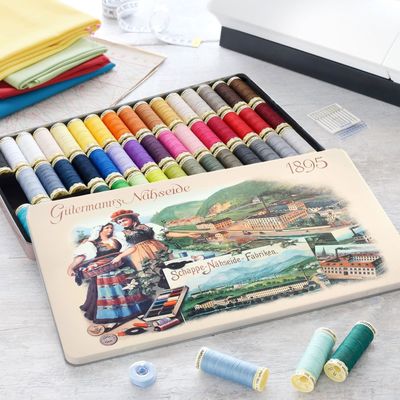 Gutermann Sew-All Polyester Sewing Thread in Nostalgic Box - 48 Reels
