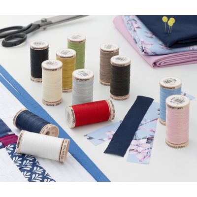 Gutermann 100% Mercerised Cotton Thread Kit for Hand Quilting - 12 Reels x 200m