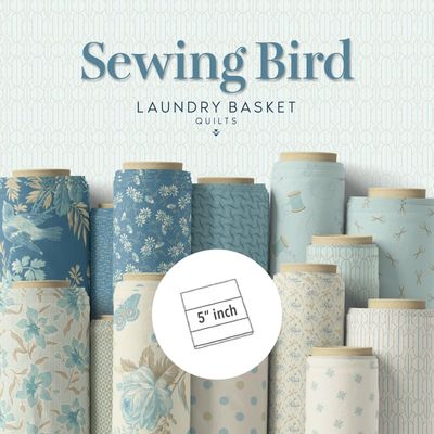 Sewing Bird Charm Pack - by Laundry Basket Quilts for Andover Fabrics