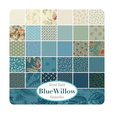 Blue Willow Secret Stash Favourites Charm Pack - by Laundry Basket Quilts for Andover Fabrics