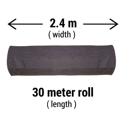 Matilda's Own Wool Poly Batting Charcoal (240cm Width) - Whole Roll 30m