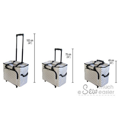 Polka Dot Sewing Machine Trolley Bag - Grey