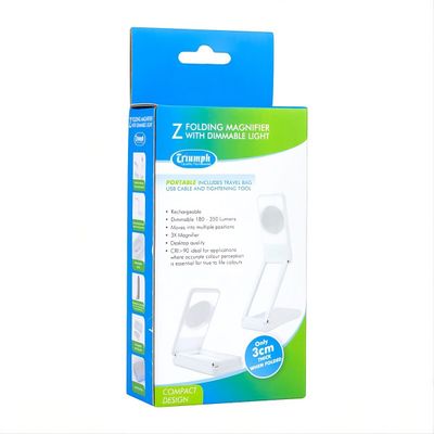 Triumph Z-Folding Portable LED Magnifier Lamp - Rechargeable Sewing Travel Light