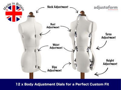 Adjustoform Lady Valet Mannequin Small Size 10 - 16 in Natural