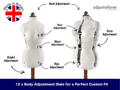 Adjustoform Lady Valet Mannequin Medium Size 14 - 20 in Natural