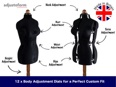 Adjustoform Lady Valet Mannequin Medium Size 14 - 20 in Black