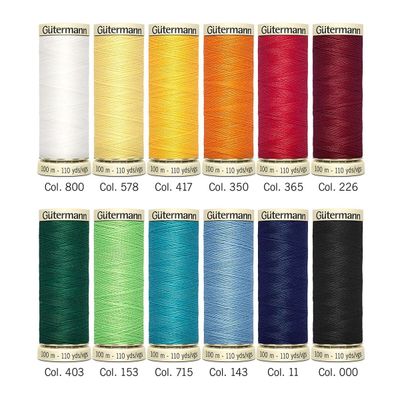 Gutermann Sew-All Thread Set - 12 Reels + Schmetz Needles & Prym Pins